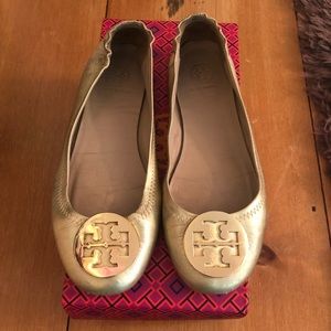 Tory Burch Gold Flats